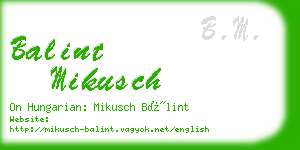 balint mikusch business card
